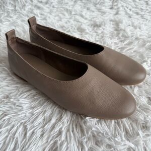 Everlane Taupe Leather Ballet Flats